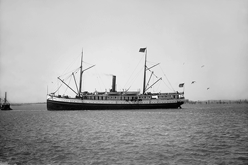 Pacific Coast Steamship Company’s POMONA in the harbor at Eureka, California in 1897